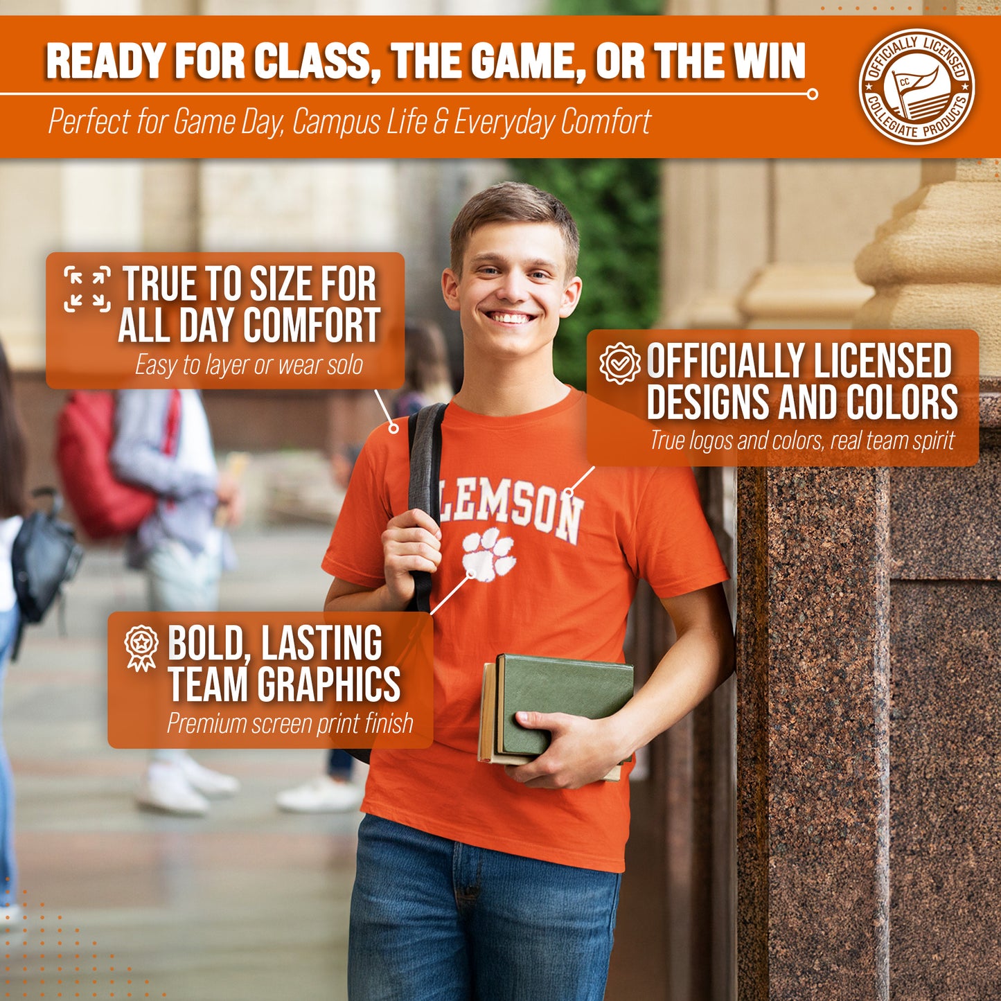 Clemson Tigers NCAA Adult Gameday Cotton T-Shirt - Orange