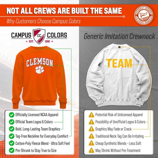 Clemson Tigers Adult Arch & Logo Soft Style Gameday Crewneck Sweatshirt - Orange