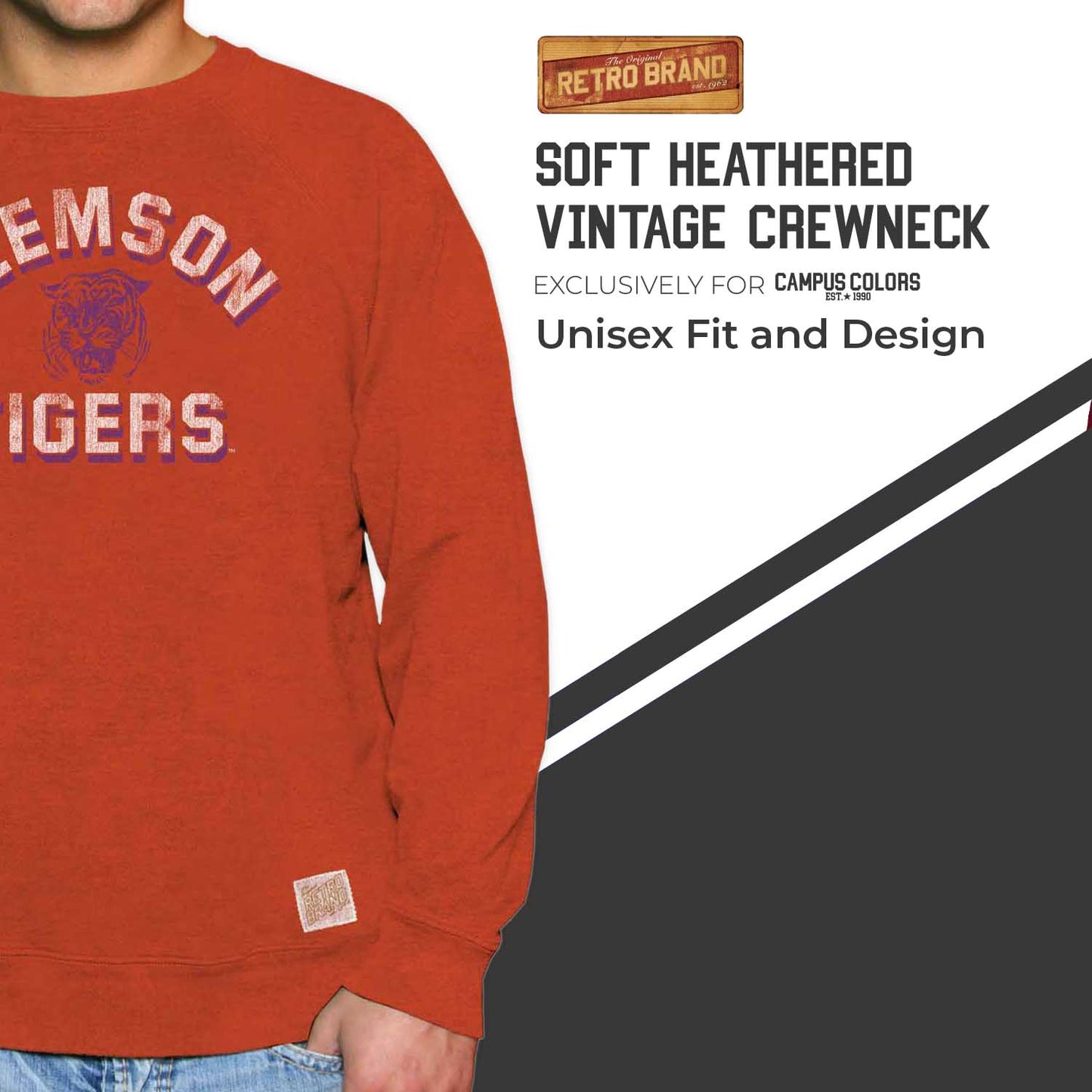 Clemson Tigers Adult University Crewneck - Orange