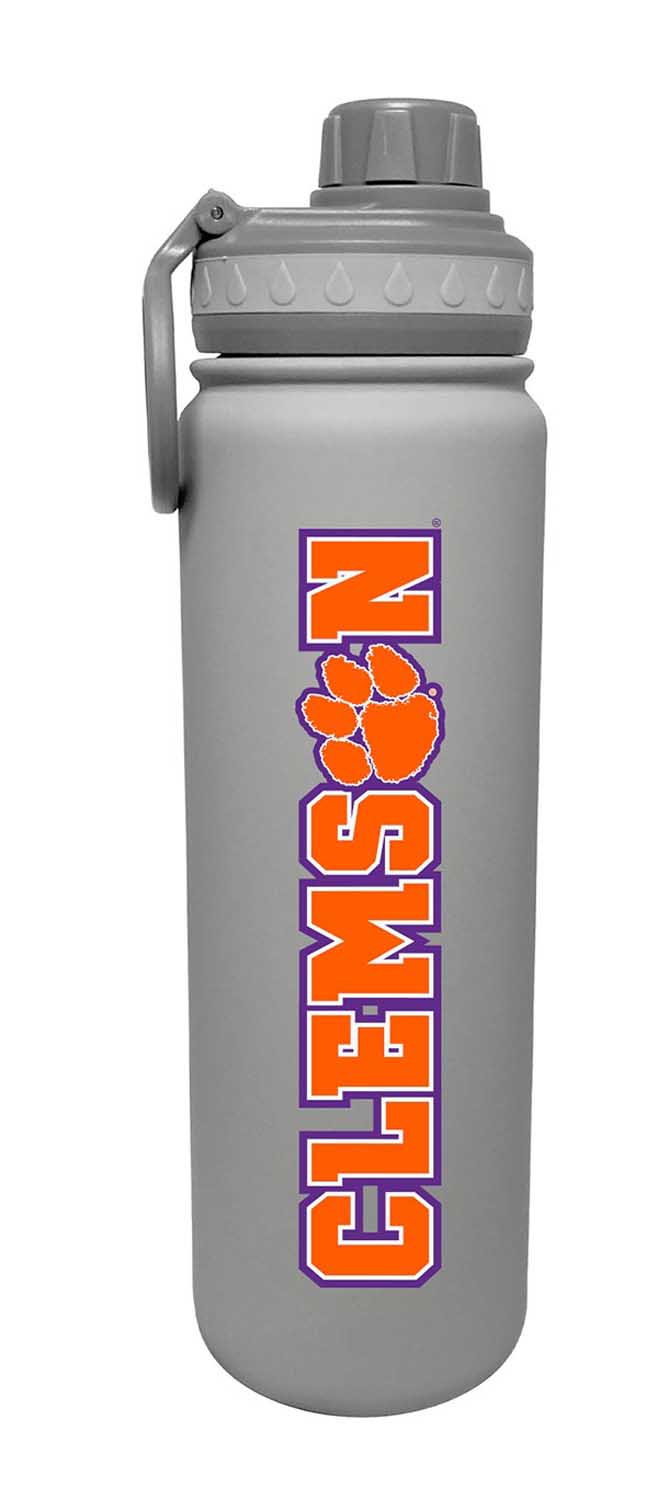 Clemson Tigers NCAA Stainless Steel Water Bottle - Sport Gray