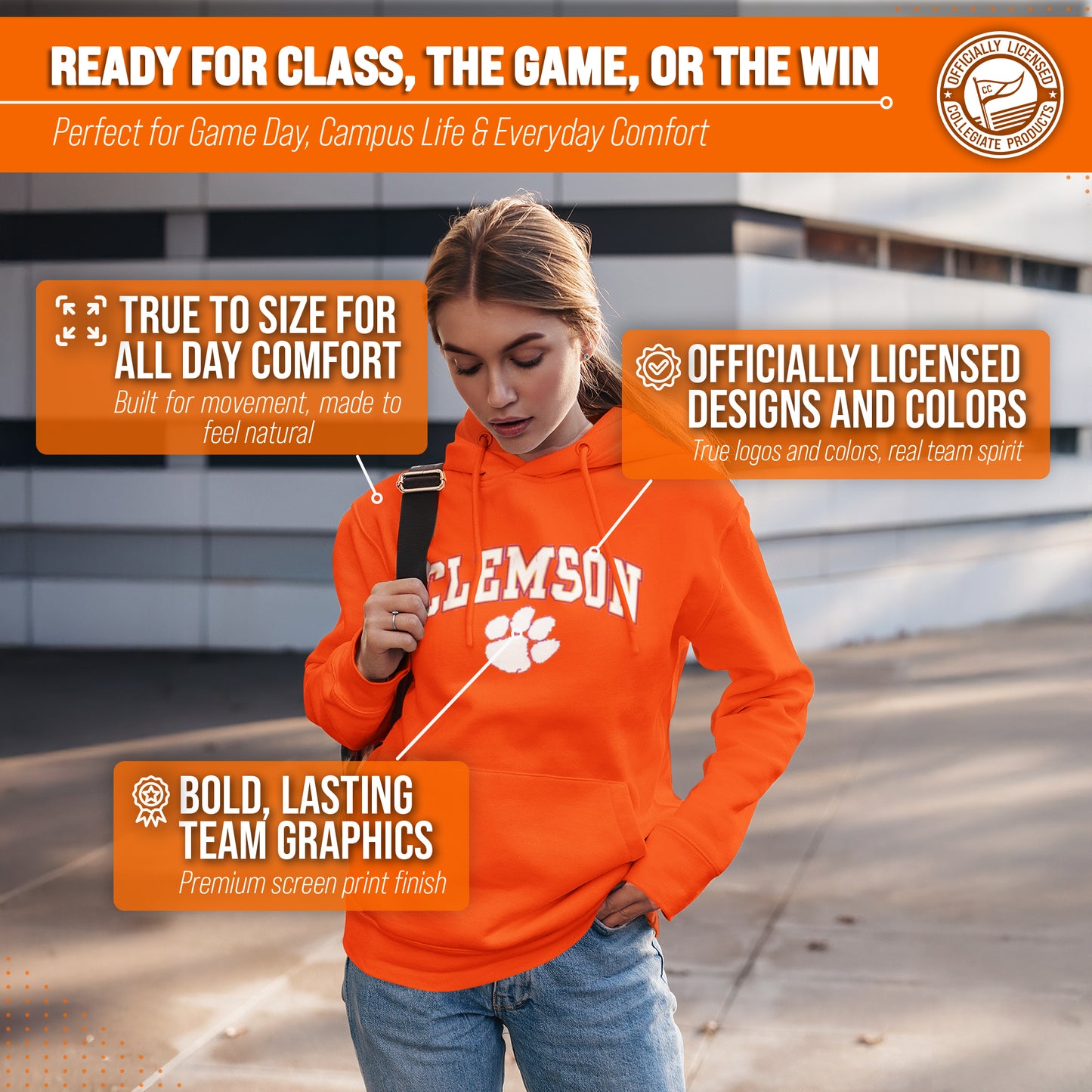 Clemson Tigers Adult Arch & Logo Soft Style Gameday Hooded Sweatshirt - Orange