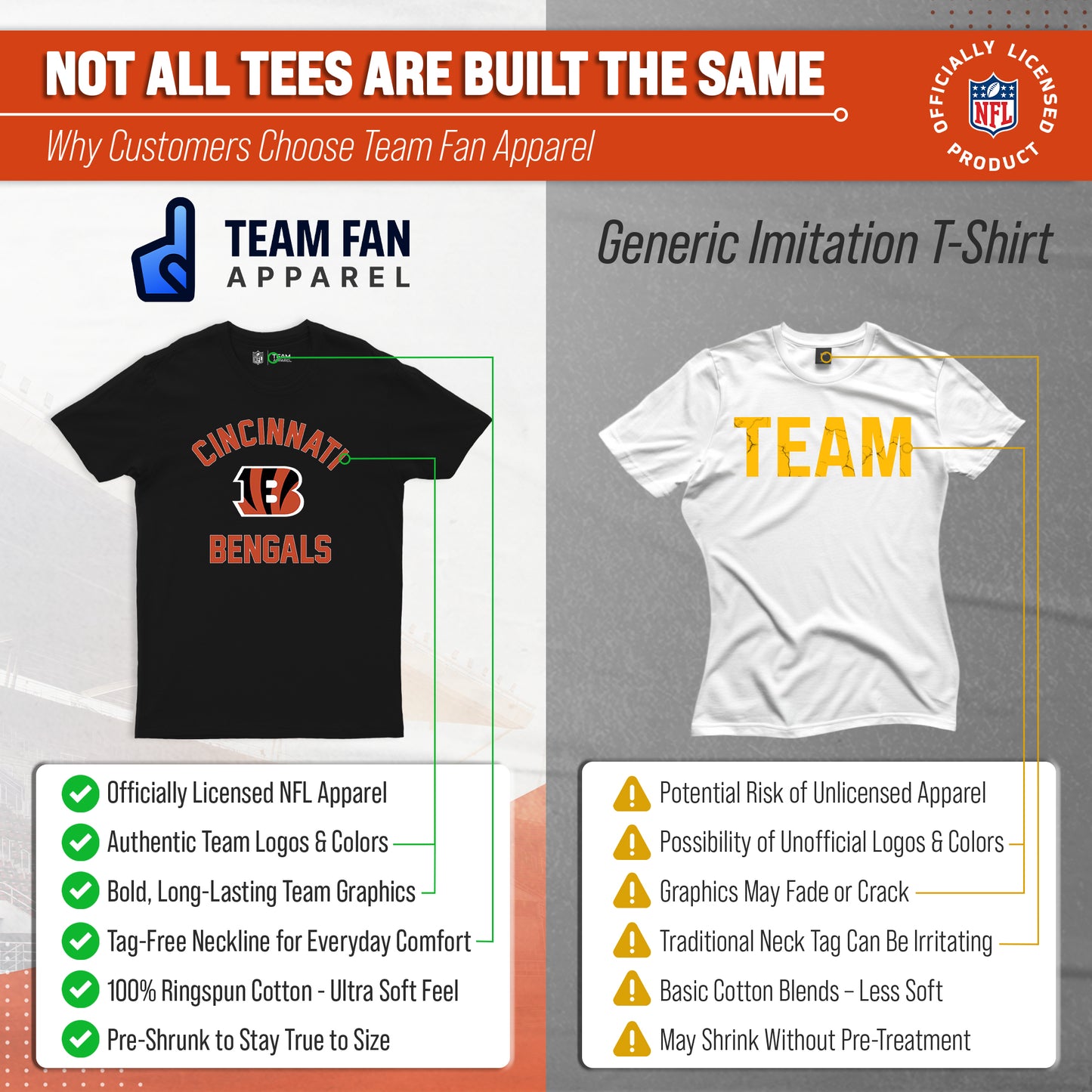 Cincinnati Bengals NFL Adult Gameday T-Shirt - Black