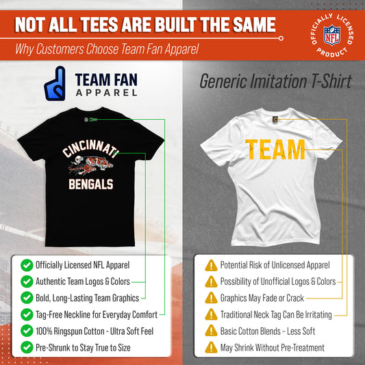 Cincinnati Bengals NFL Adult Retro Gameday Unisex T-Shirt - Black