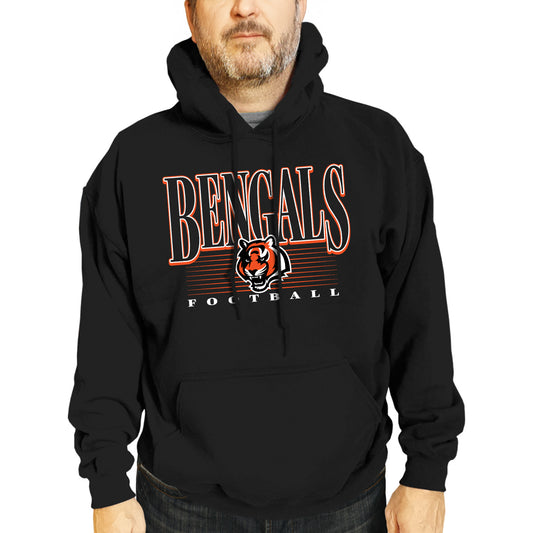 Cincinnati Bengals NFL Adult Unisex Overtime Blueprint Soft Fleece Hooded Sweatshirt - Black