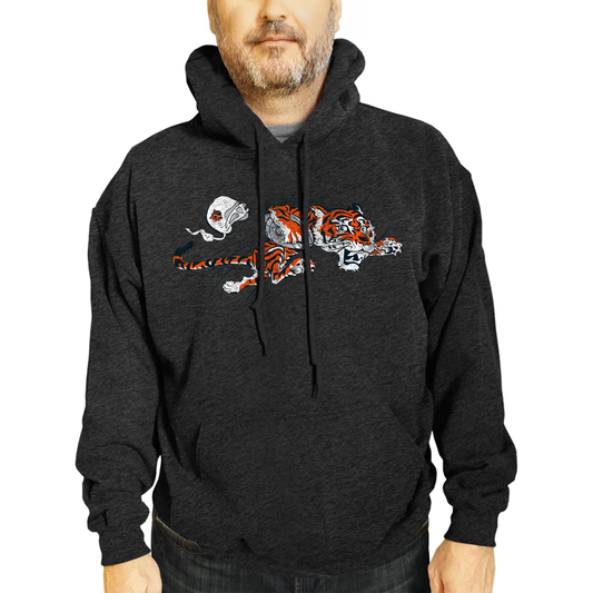 Cincinnati Bengals NFL Adult Unisex Modern Throwback Ultra Soft Fleece Hooded Sweatshirt - Black Heather