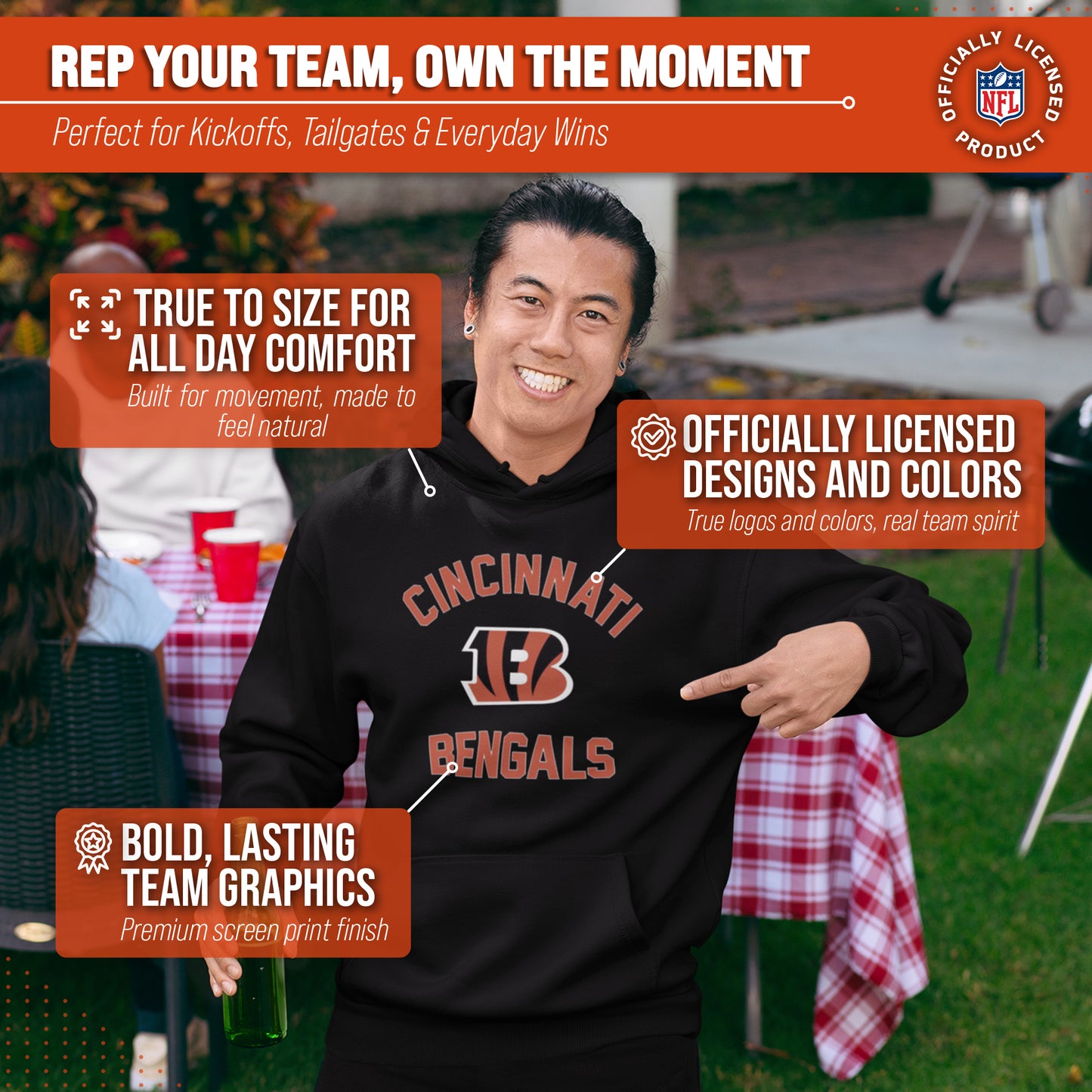 Cincinnati Bengals NFL Gameday Adult Hooded Sweatshirt - Black