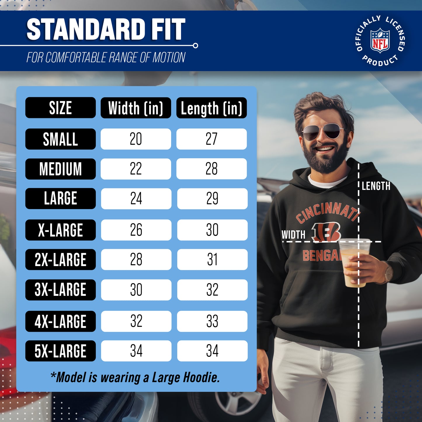 Cincinnati Bengals NFL Gameday Adult Hooded Sweatshirt - Black