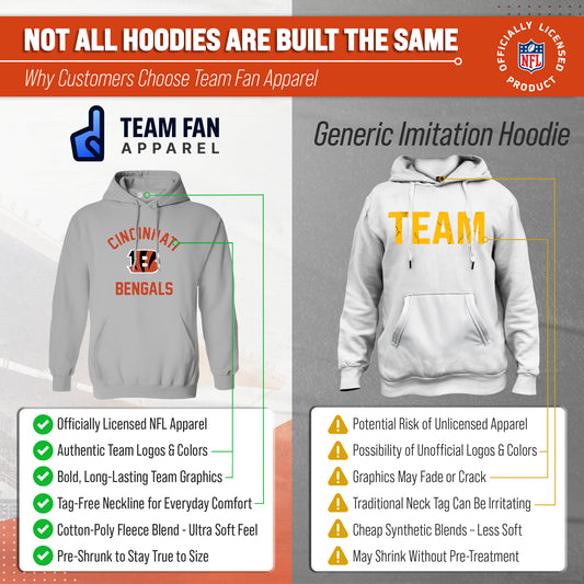 Cincinnati Bengals NFL Adult Gameday Hooded Sweatshirt - Sport Gray