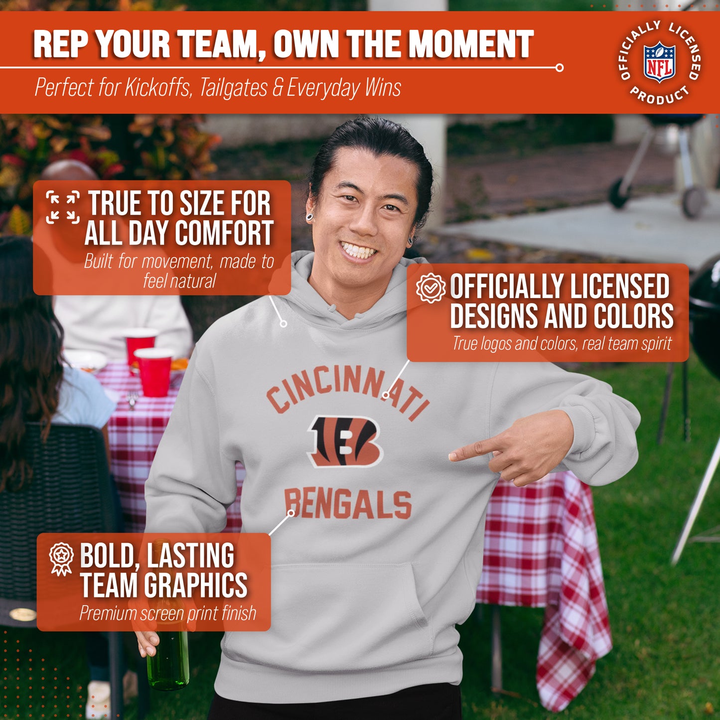Cincinnati Bengals NFL Adult Gameday Hooded Sweatshirt - Sport Gray