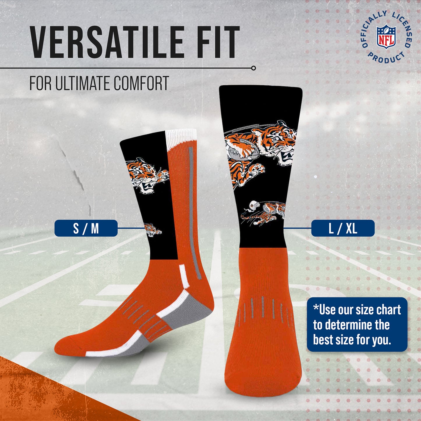 Cincinnati Bengals NFL V Curve Socks - Team Color