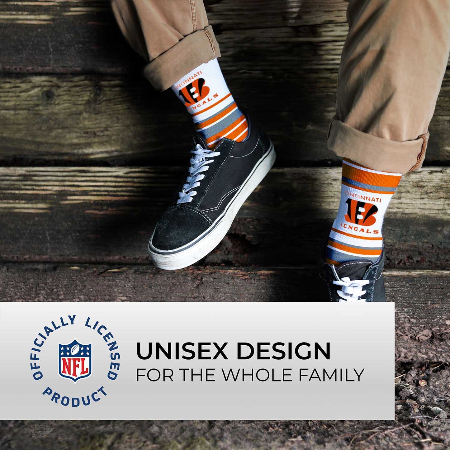 Cincinnati Bengals NFL Adult Striped Dress Socks - Orange