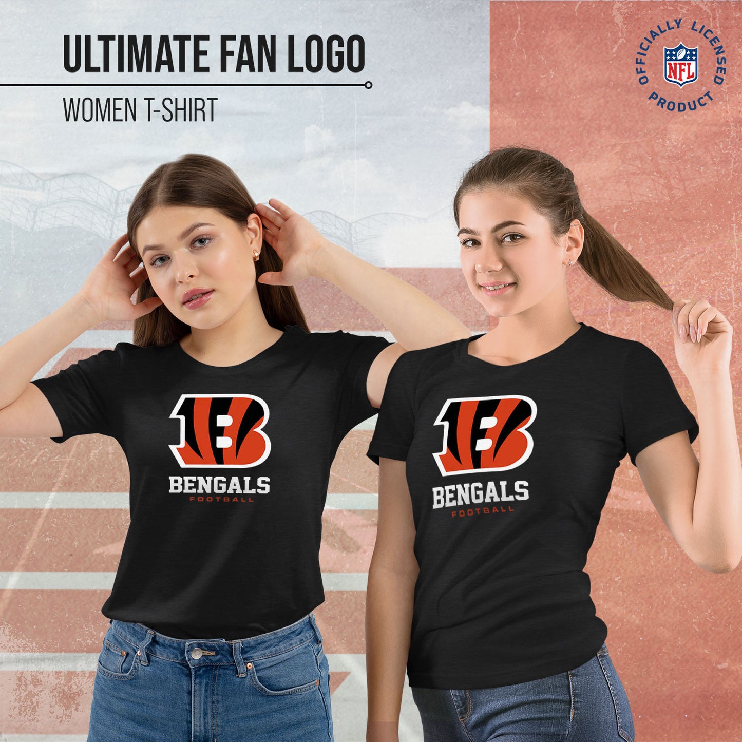 Cincinnati Bengals Women's NFL Ultimate Fan Logo Short Sleeve T-Shirt - Black