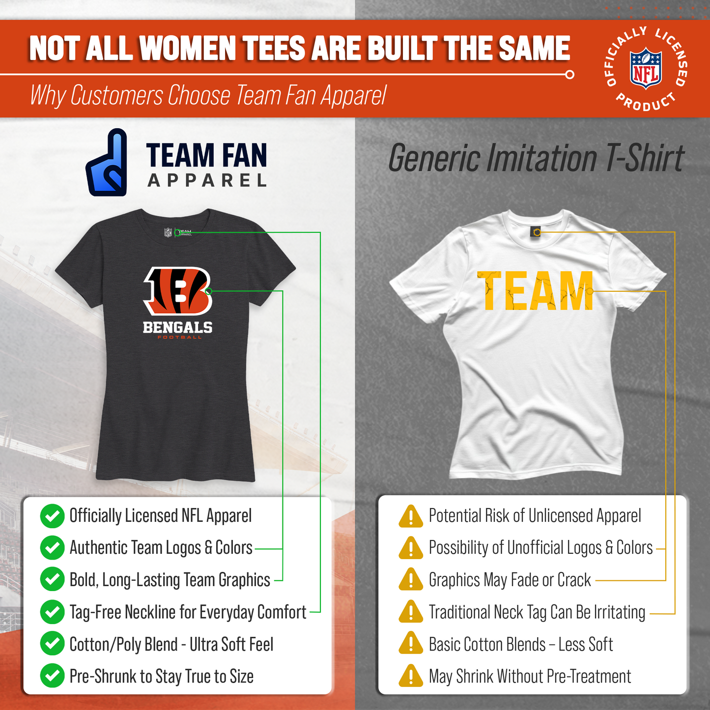 Cincinnati Bengals Women's NFL Ultimate Fan Logo Short Sleeve T-Shirt - Black
