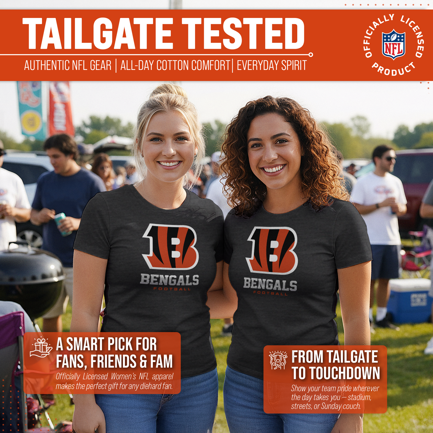 Cincinnati Bengals Women's NFL Ultimate Fan Logo Short Sleeve T-Shirt - Black