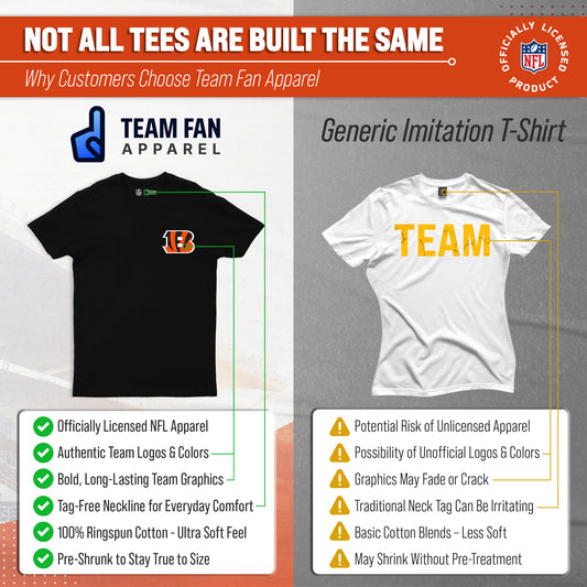 Cincinnati Bengals NFL Pro Football Final Countdown Adult Cotton-Poly Short Sleeved T-Shirt For Men & Women - Black