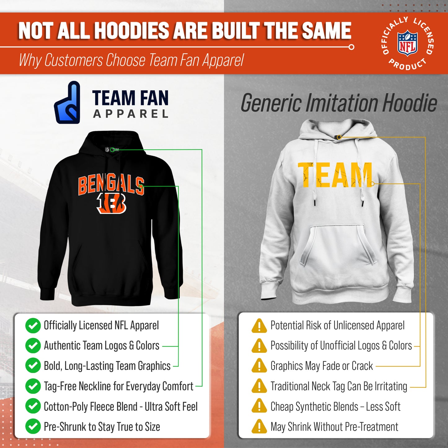 Cincinnati Bengals NFL Home Team Hoodie - Black