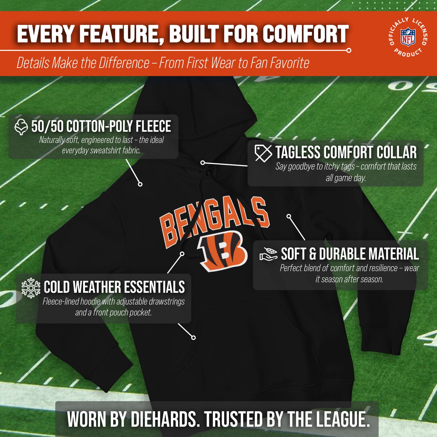 Cincinnati Bengals NFL Home Team Hoodie - Black