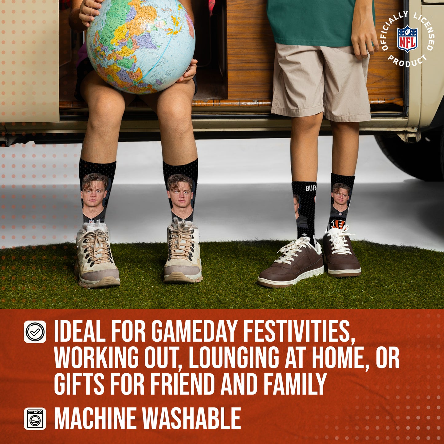 Cincinnati Bengals NFL Youth Roster Player Crew Socks - Black