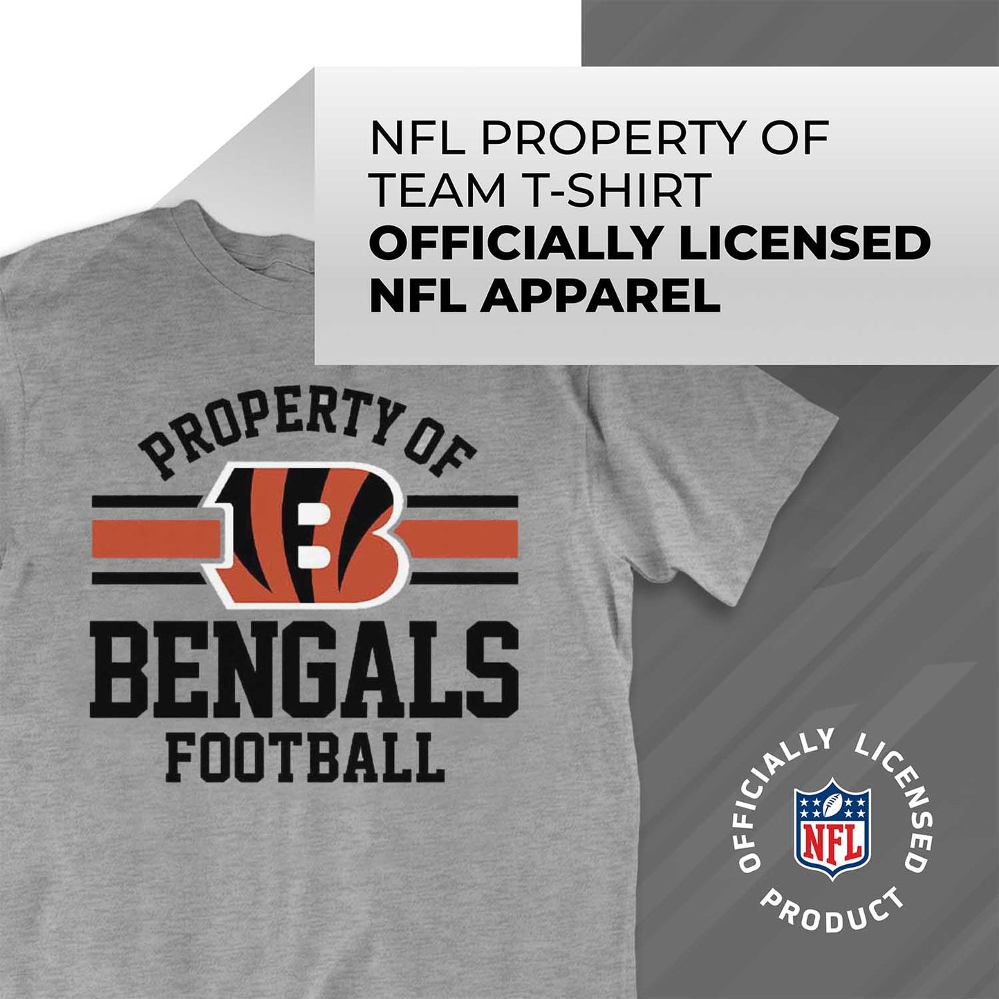 Cincinnati Bengals NFL Adult Property Of T-Shirt - Sport Gray