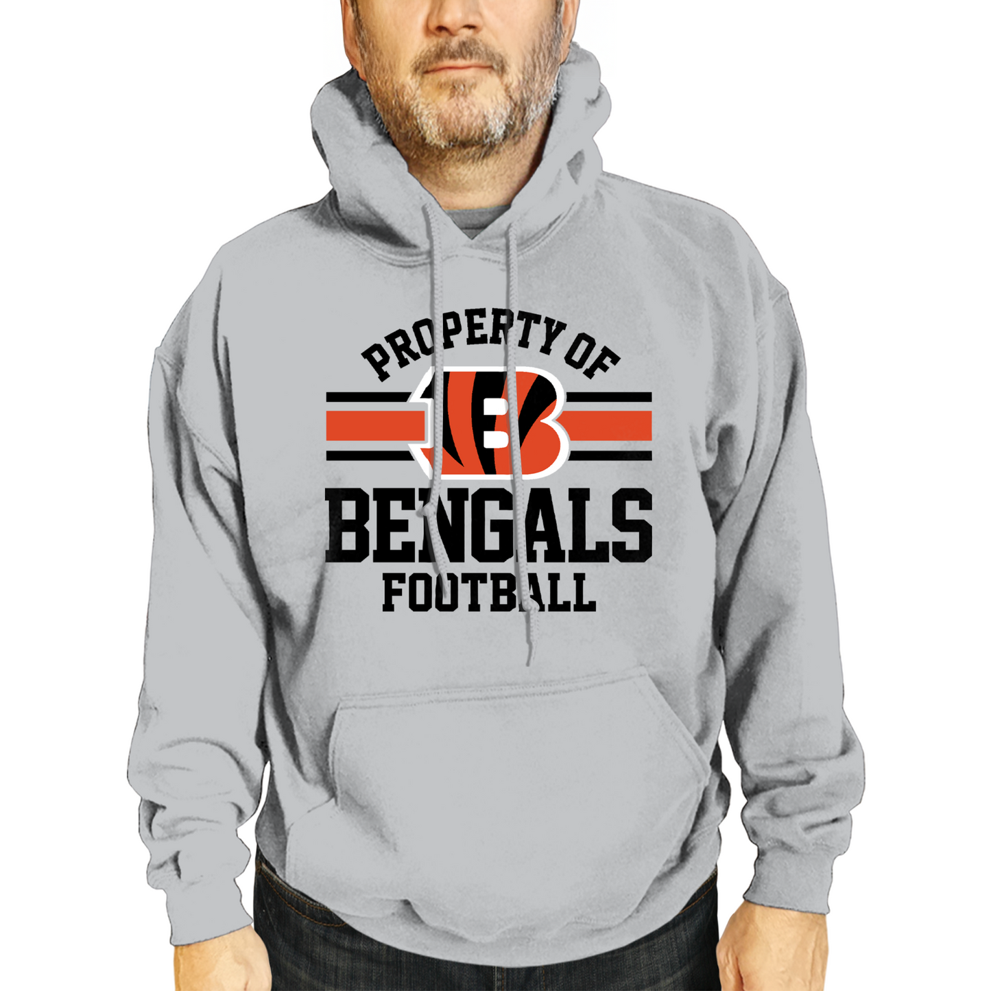 Cincinnati Bengals NFL Adult Property Of Hooded Sweatshirt - Sport Gray