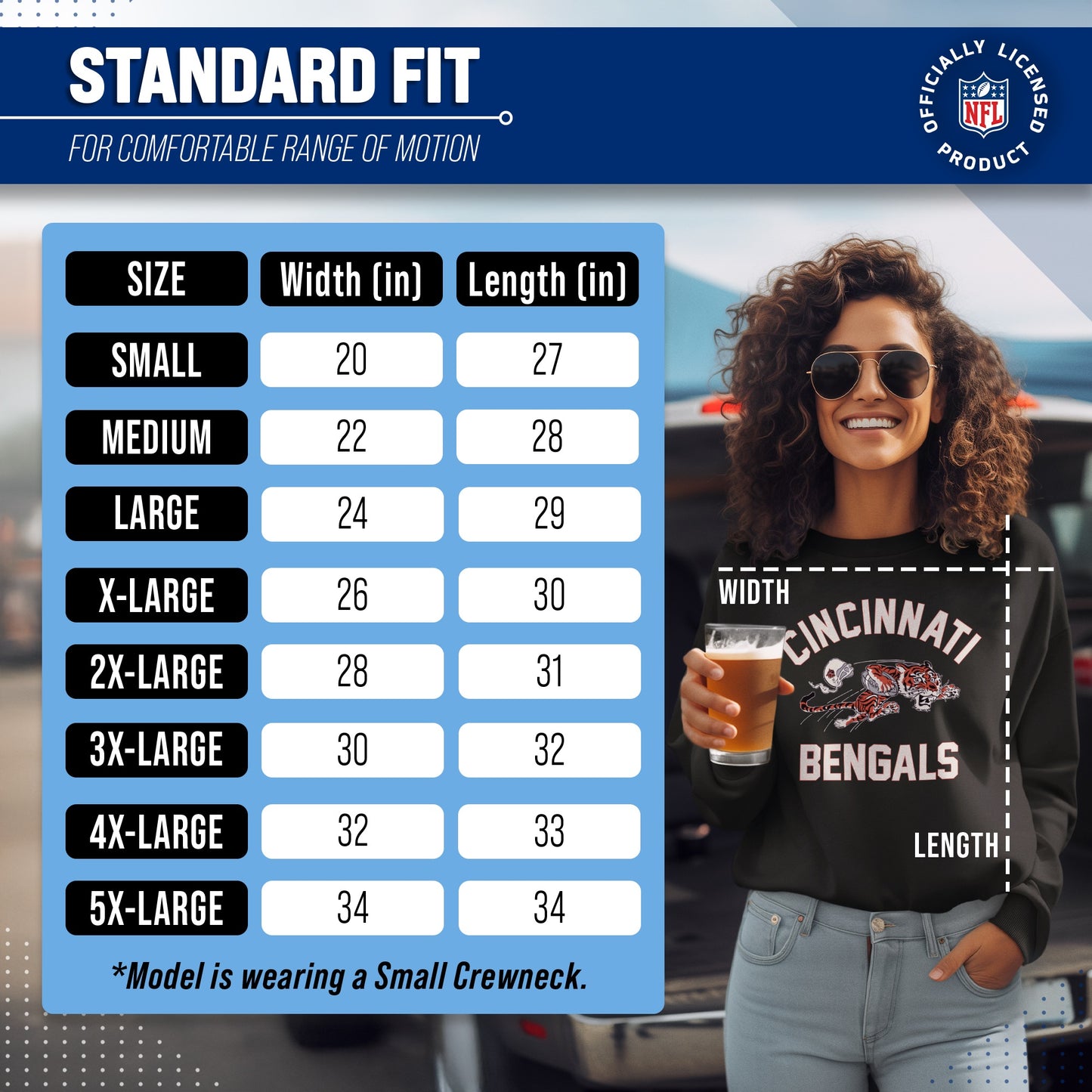 Cincinnati Bengals NFL Adult Unisex Retro Gameday Ultra Soft Fleece Crewneck Sweatshirt - Black