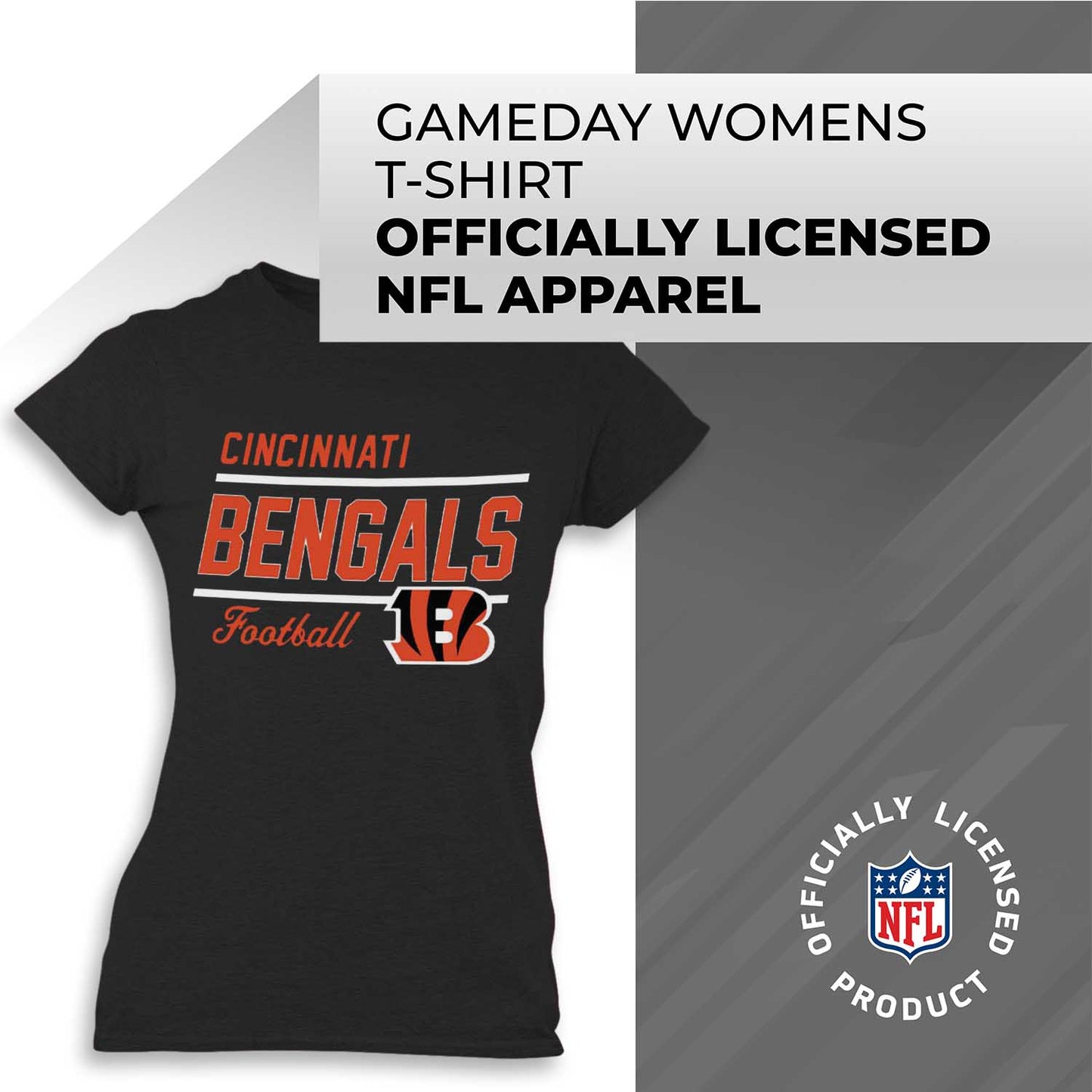 Cincinnati Bengals NFL Womens Plus Size Relaxed Fit T-Shirt - Black