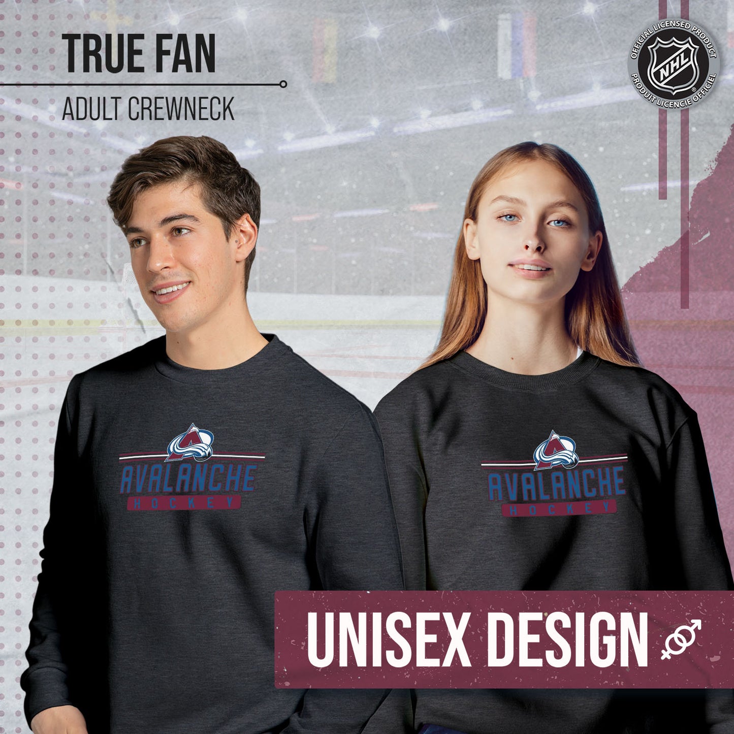 Colorado Avalanche NHL Charcoal True Fan Crewneck Sweatshirt - Charcoal