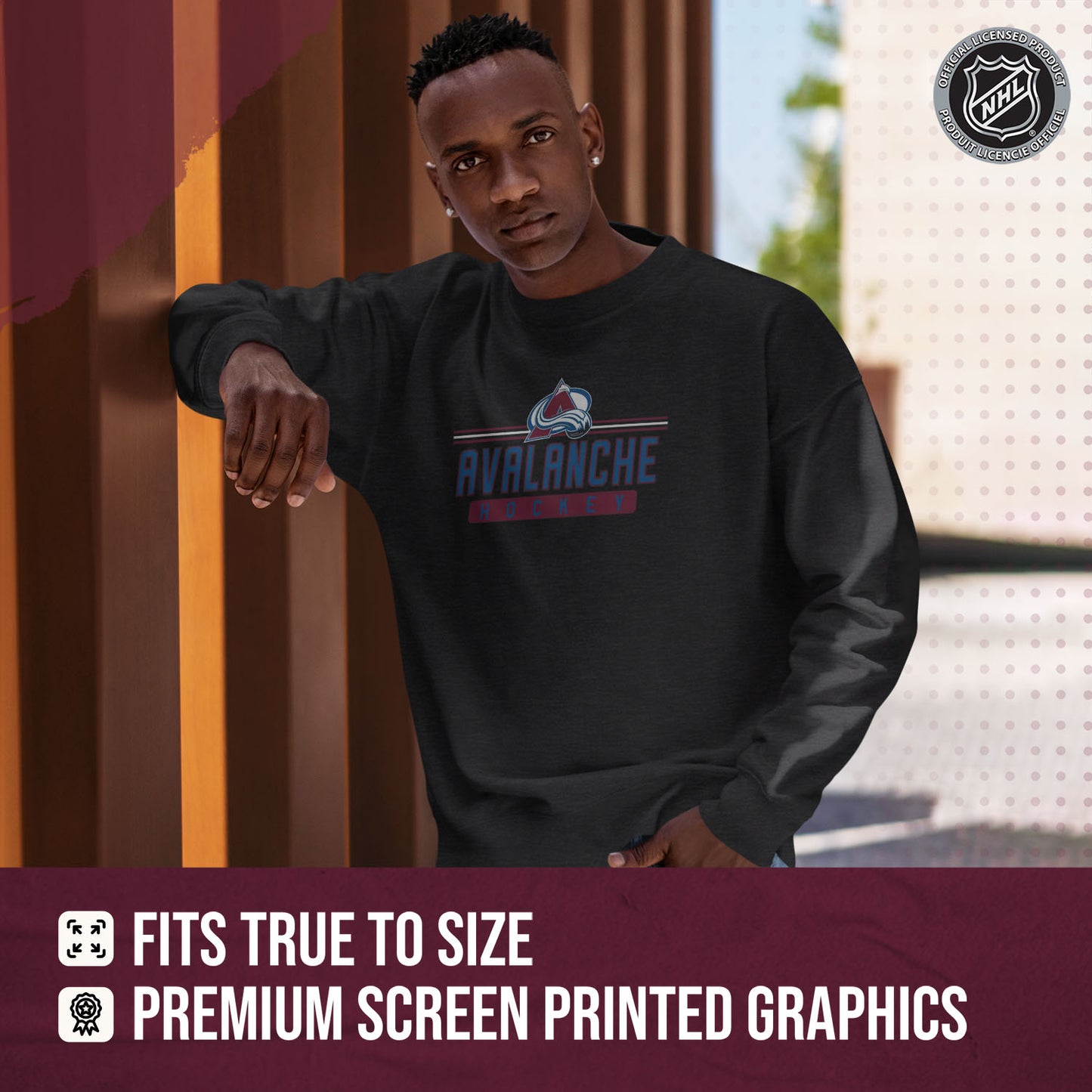 Colorado Avalanche NHL Charcoal True Fan Crewneck Sweatshirt - Charcoal