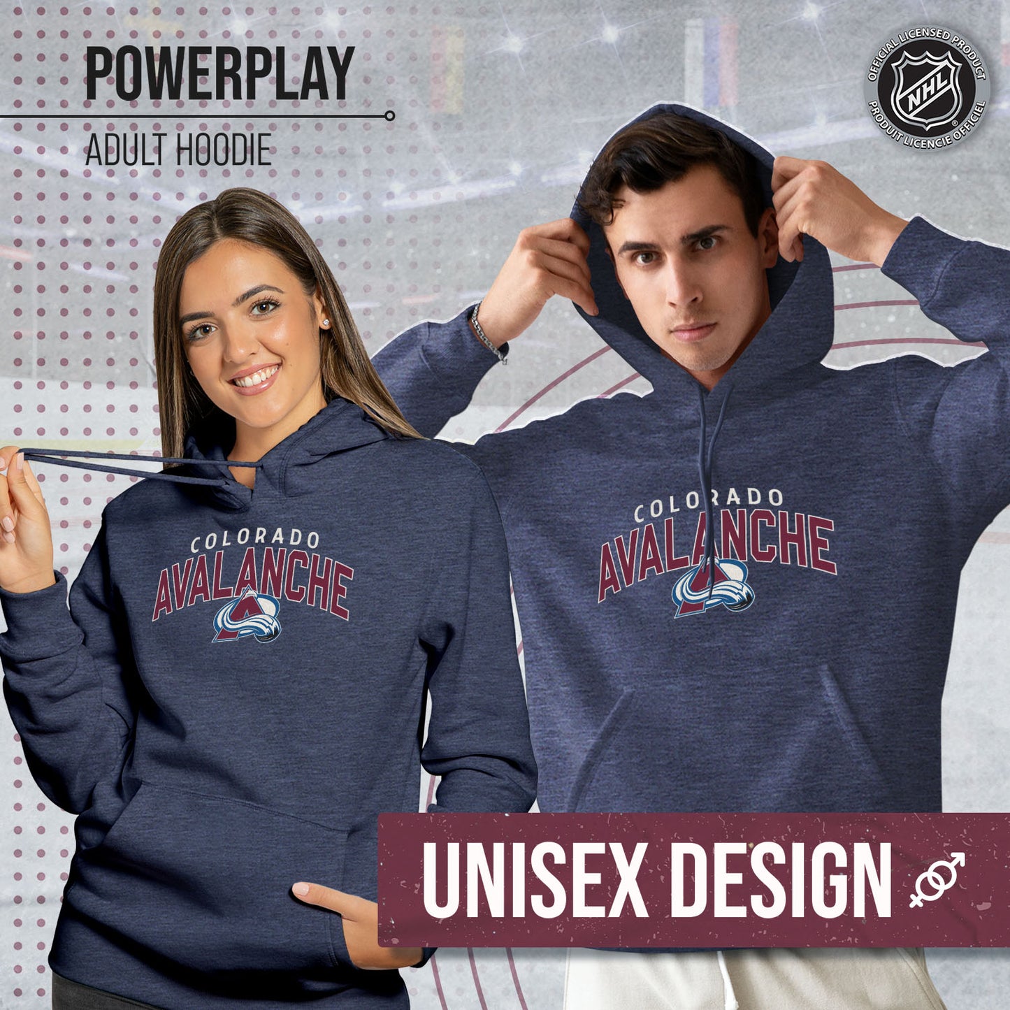 Colorado Avalanche NHL Adult Unisex Powerplay Hooded Sweatshirt - Navy