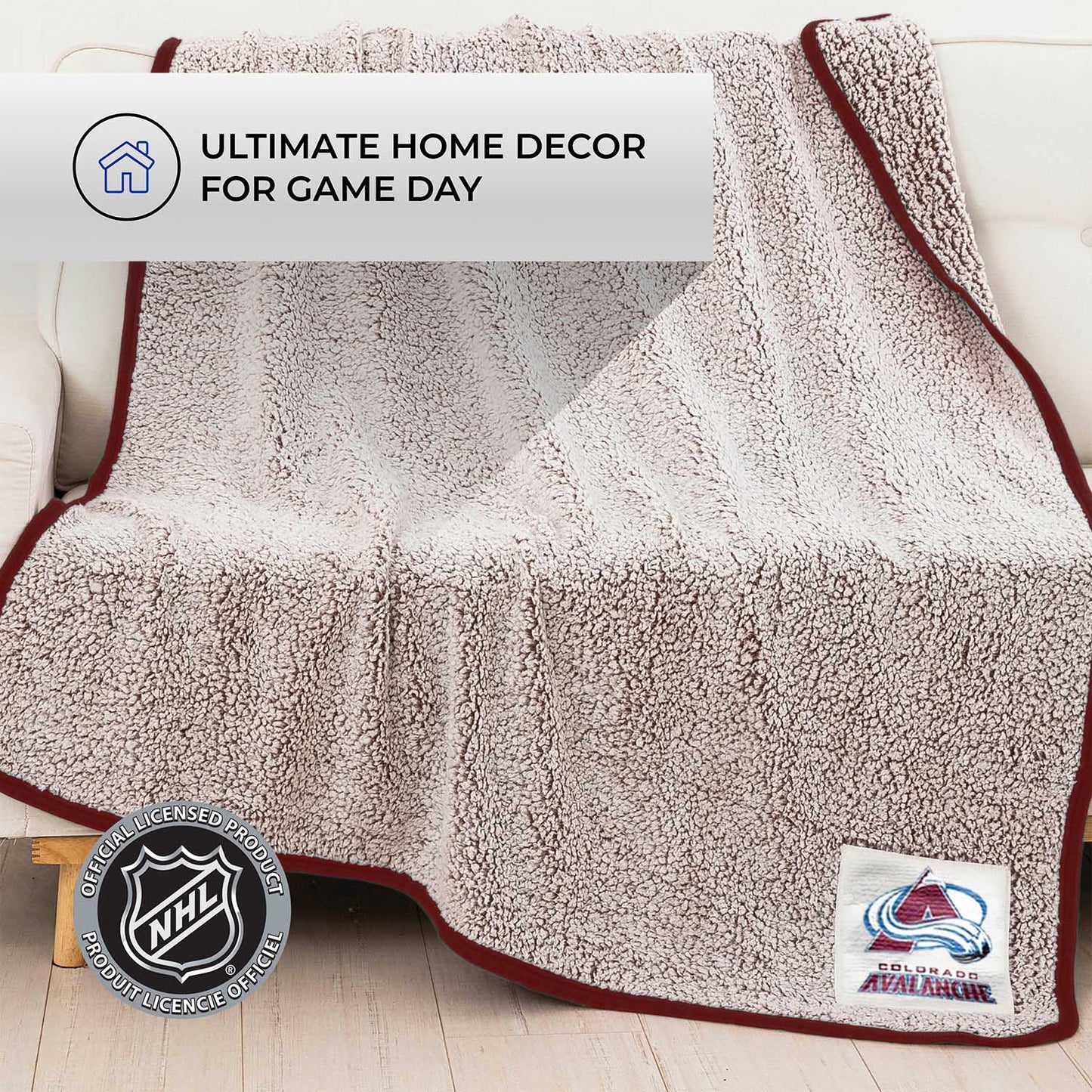 Colorado Avalanche NHL Silk Touch Sherpa Throw Blanket - Blue