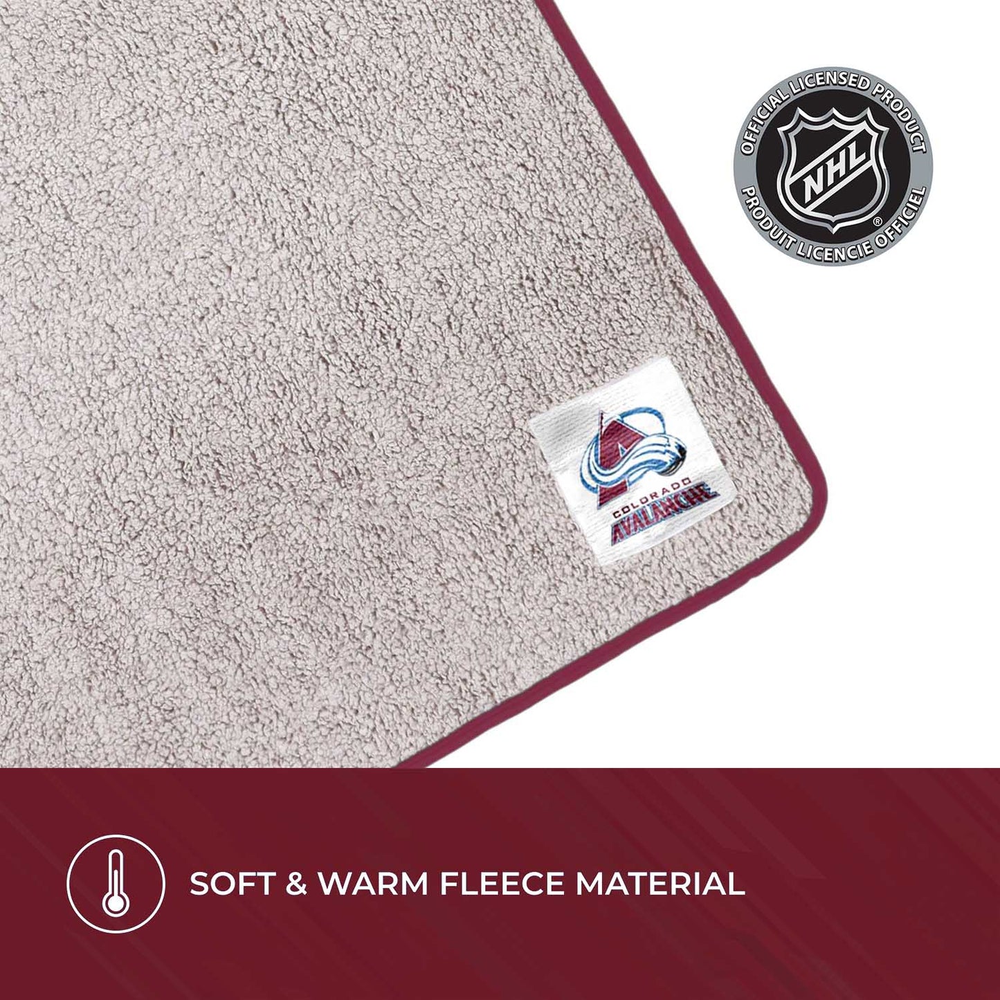 Colorado Avalanche NHL Silk Touch Sherpa Throw Blanket - Blue