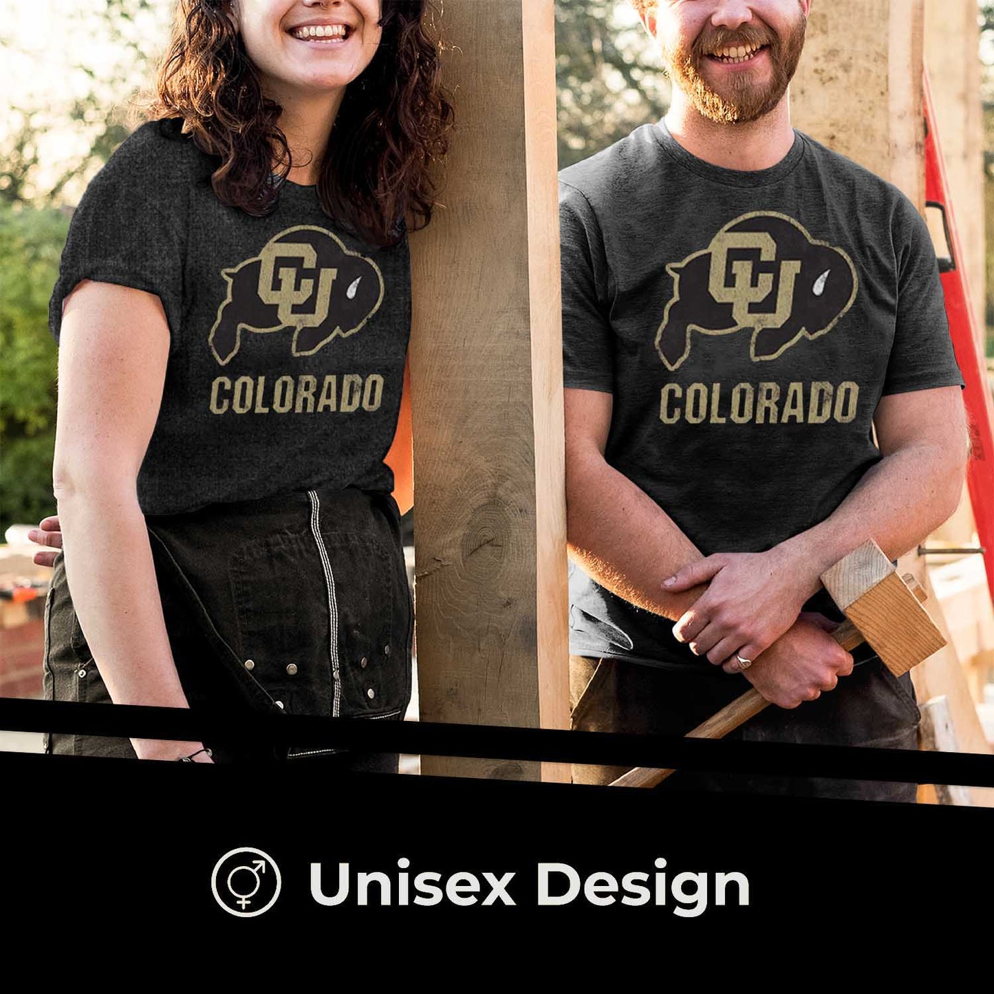 Colorado Buffaloes Adult MVP Heathered Cotton Blend T-Shirt - Black
