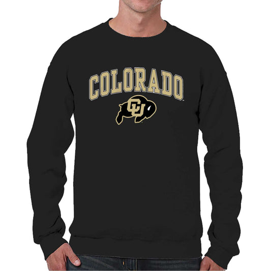 Colorado Buffaloes Adult Arch & Logo Soft Style Gameday Crewneck Sweatshirt - Black