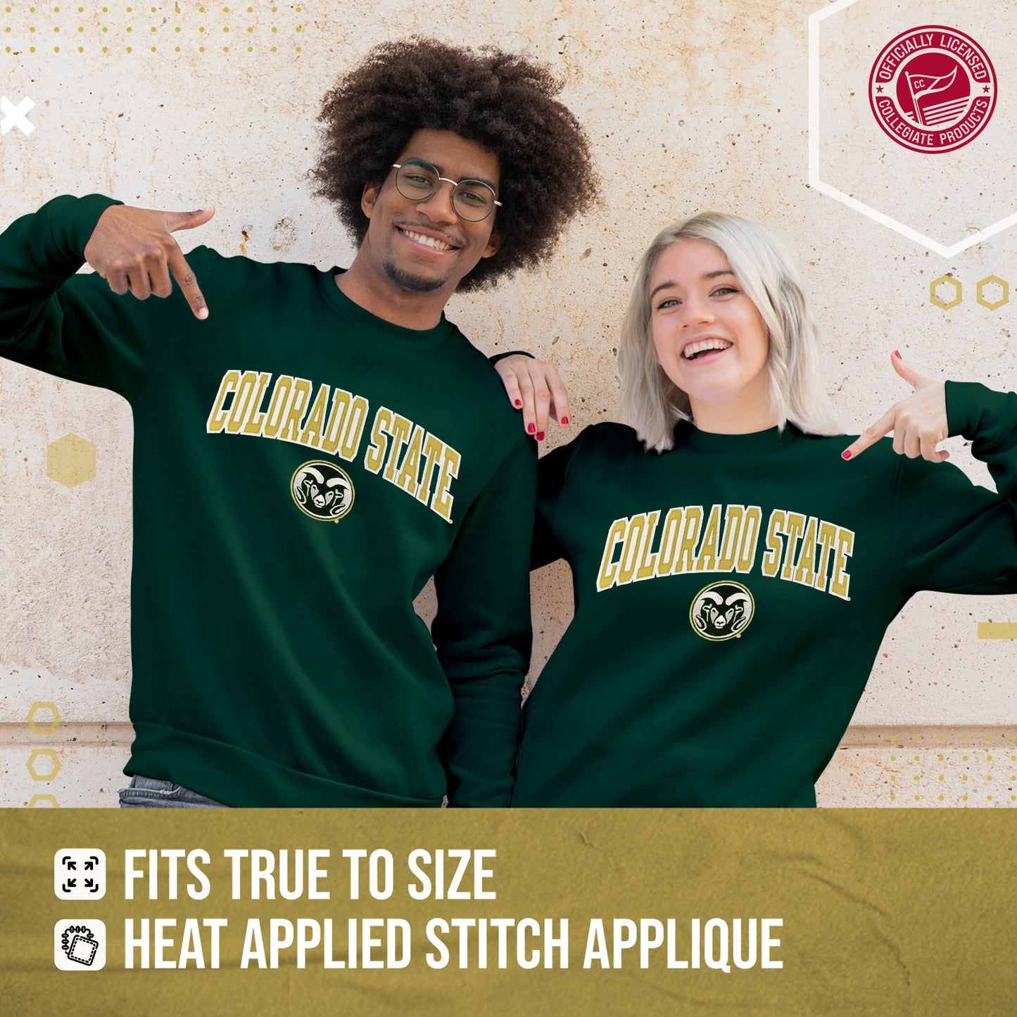 Colorado State Rams NCAA Adult Tackle Twill Crewneck Sweatshirt - Green