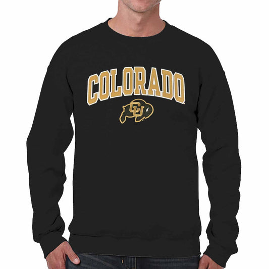 Colorado Buffaloes NCAA Adult Tackle Twill Crewneck Sweatshirt - Black