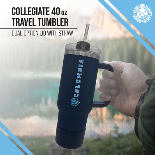 Columbia Lions College & University 40 oz Travel Tumbler With Handle - Navy