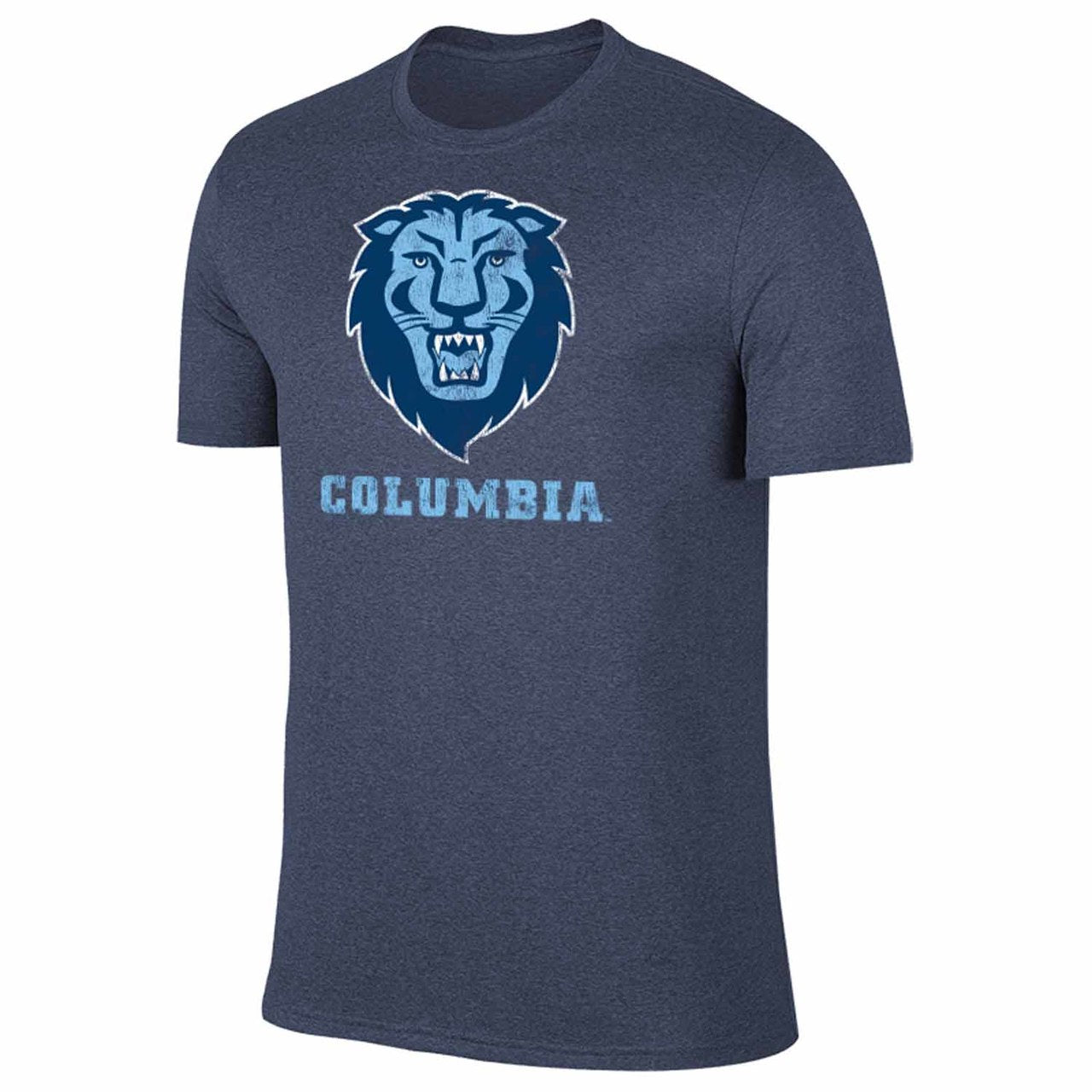 Columbia Lions Collegiate Adult Heathered Cotton Blend T-Shirt - Navy