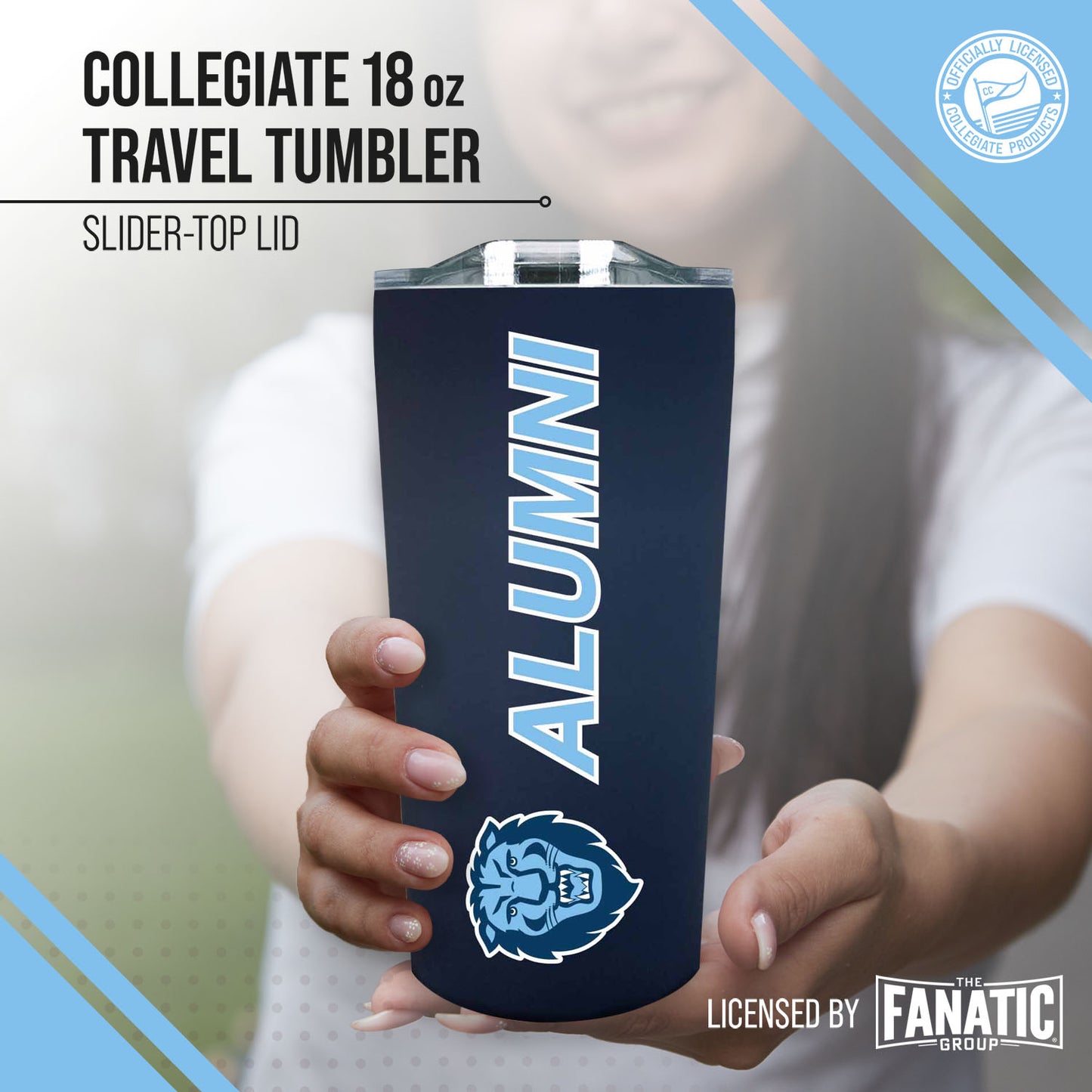 Columbia Lions Collegiate Stainless Steel Travel Tumbler for Alumni - Navy