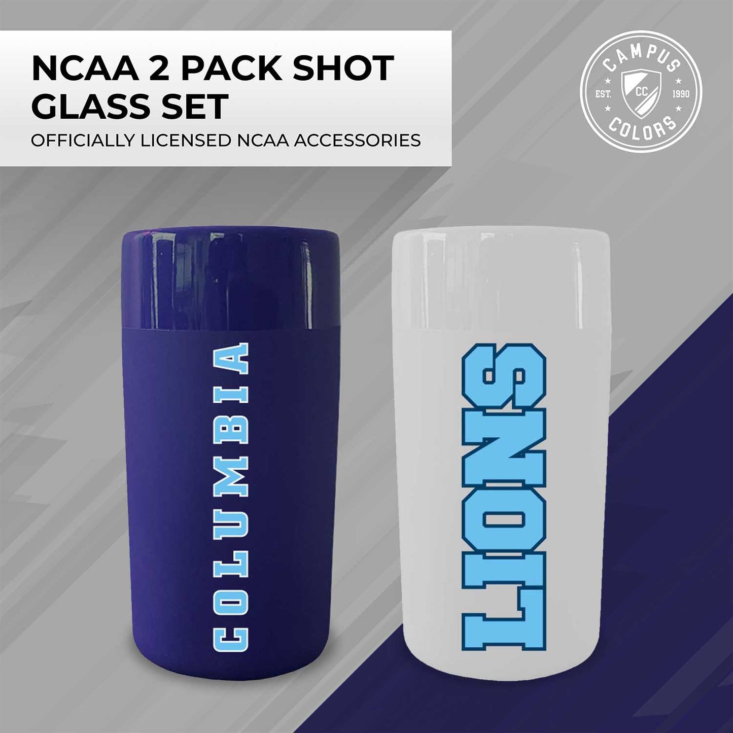 Columbia Lions College and University 2-Pack Shot Glasses - Team Color