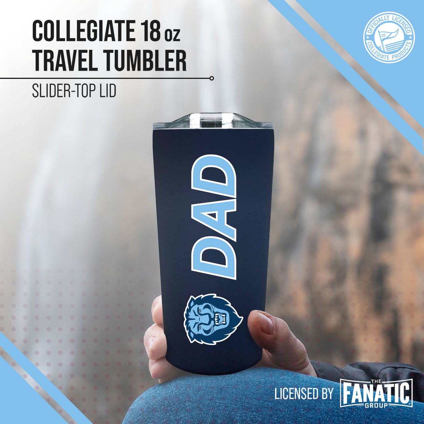 Columbia Lions NCAA Stainless Steel Travel Tumbler for Dad - Navy