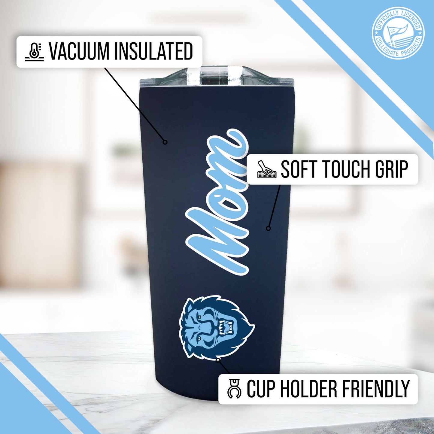 Columbia Lions NCAA Stainless Steel Travel Tumbler for Mom - Navy