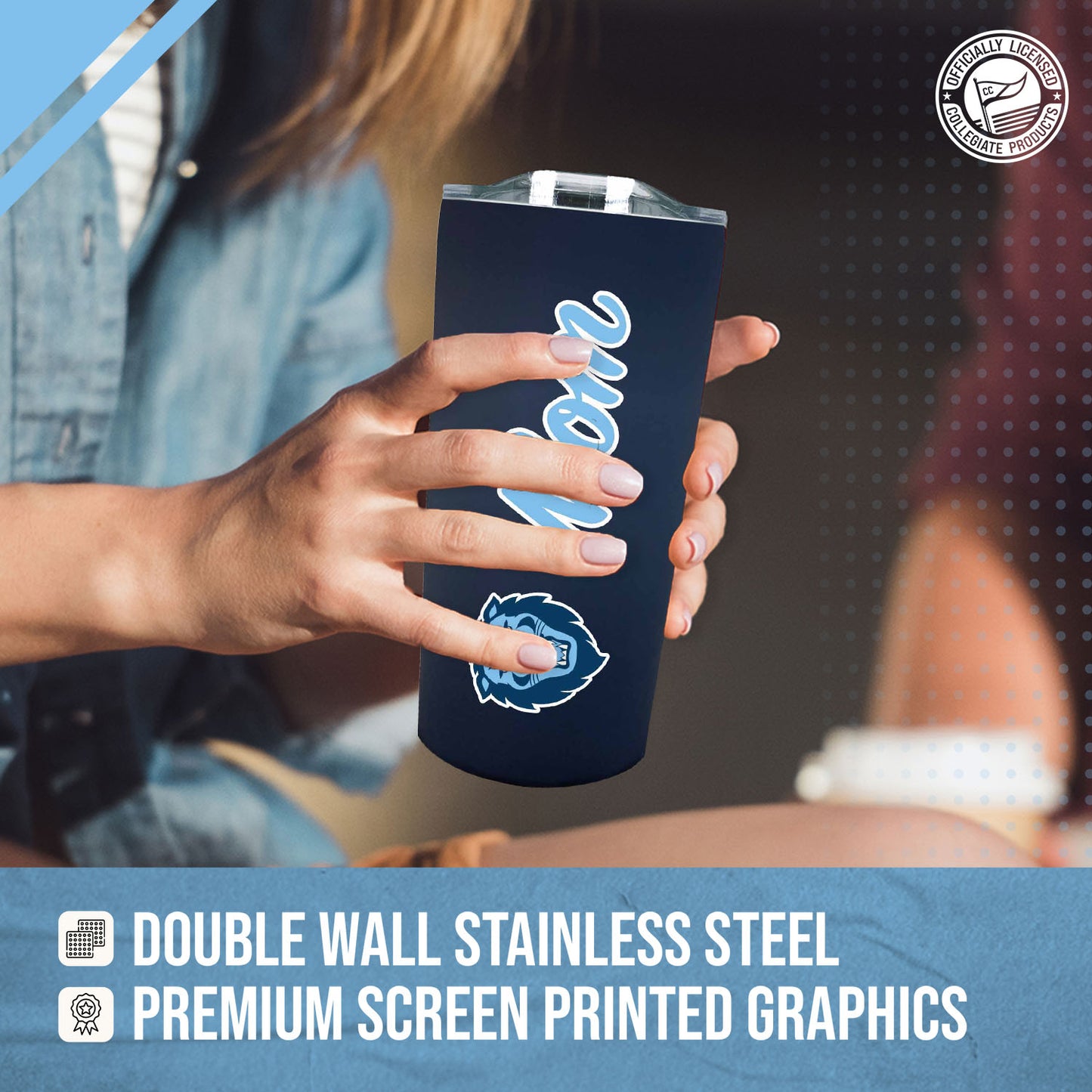 Columbia Lions NCAA Stainless Steel Travel Tumbler for Mom - Navy