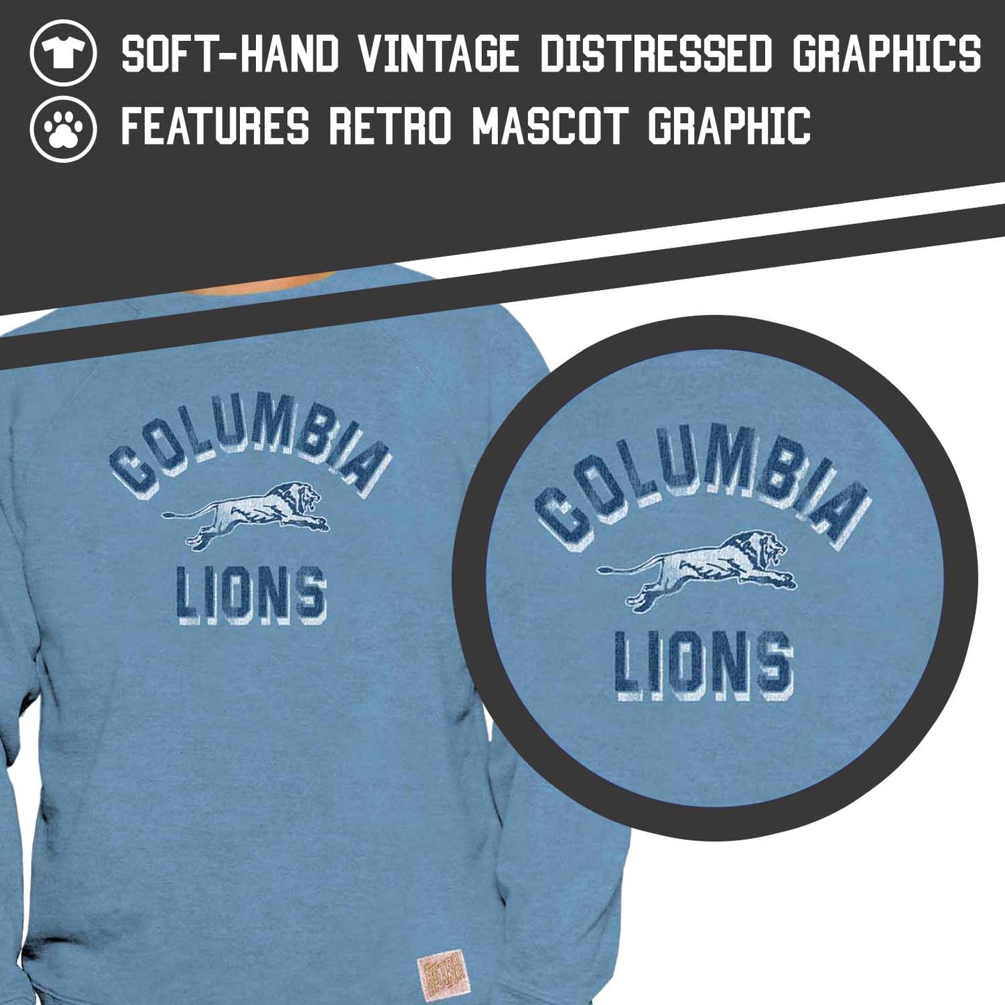 Columbia Lions Adult University Crewneck - Carolina Blue