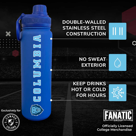 Columbia Lions NCAA Stainless Steel Water Bottle - Royal