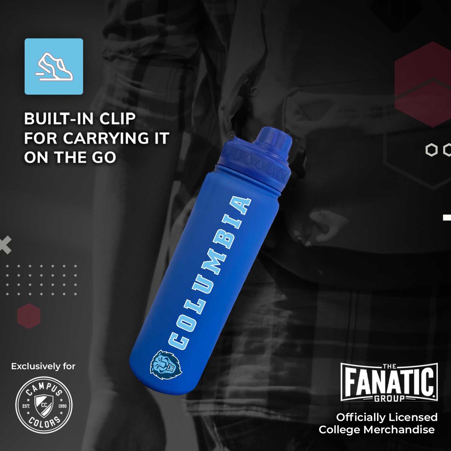Columbia Lions NCAA Stainless Steel Water Bottle - Royal