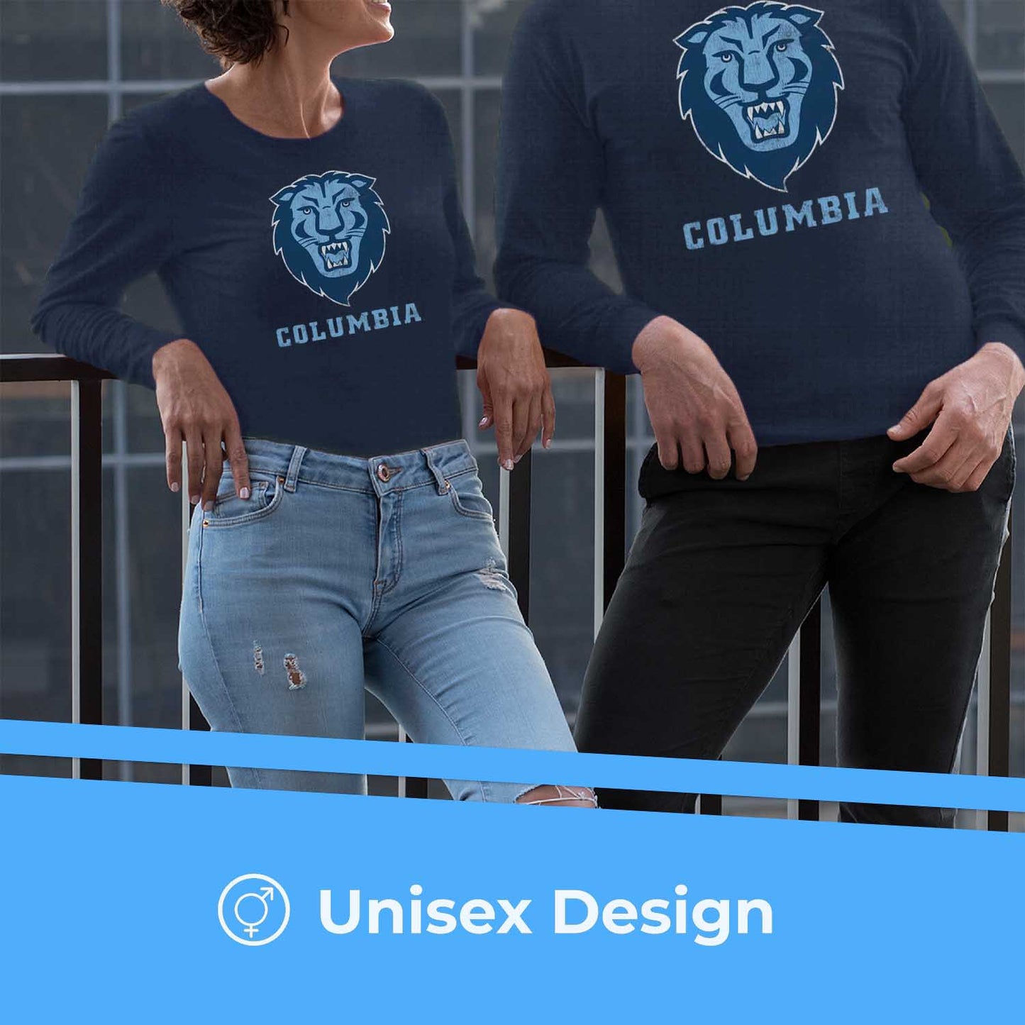 Columbia Lions NCAA MVP Adult Long-Sleeve Shirt - Navy