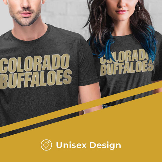 Colorado Buffaloes Campus Colors NCAA Adult Cotton Blend Charcoal Tagless T-Shirt - Charcoal