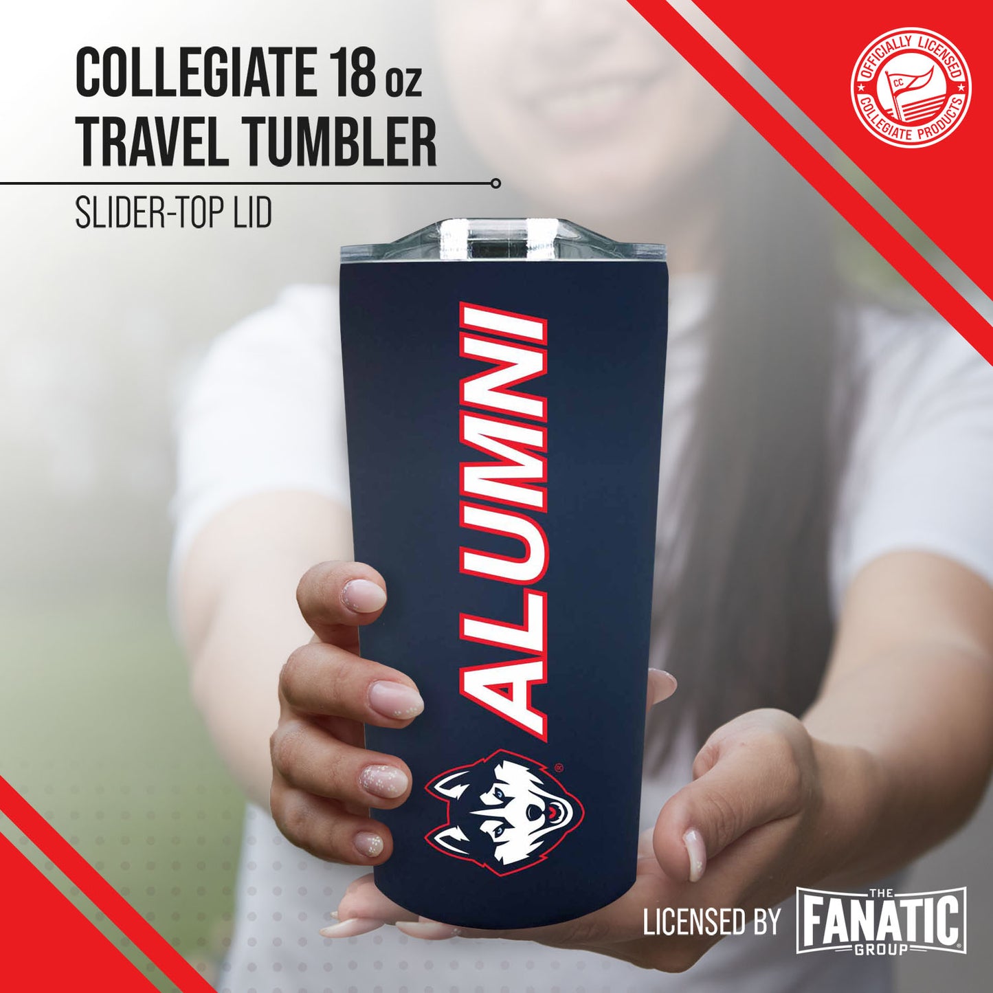 UCONN Huskies Collegiate Stainless Steel Travel Tumbler for Alumni - Navy