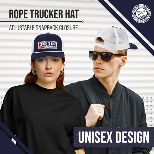 UCONN Huskies NCAA Adult Elite Everyday Adjustable Mesh Trucker Hat - Navy