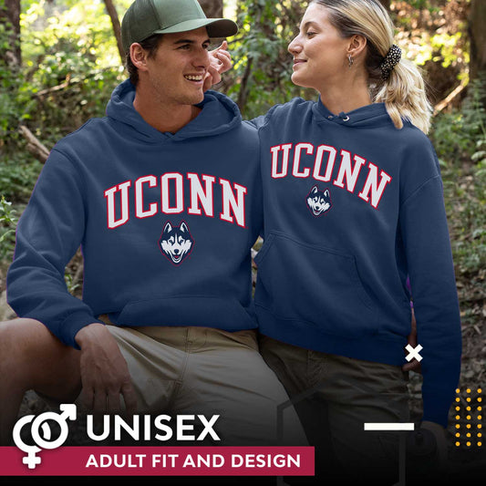 UCONN Huskies NCAA Adult Tackle Twill Hooded Sweatshirt - Navy